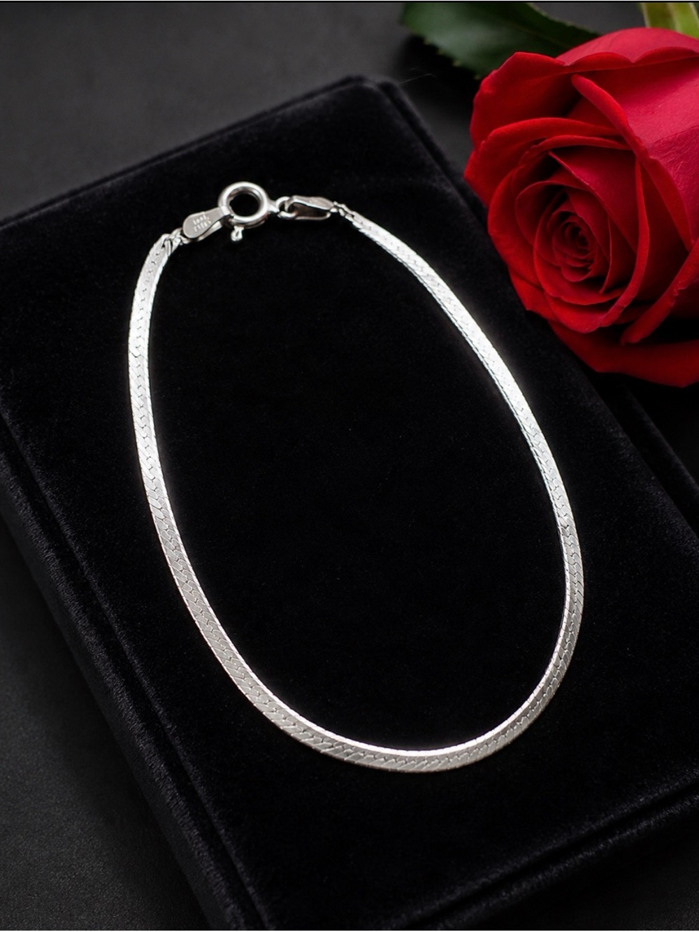Bracelet Herringbone 925 Sterling Silver 2mm Italy